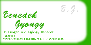 benedek gyongy business card